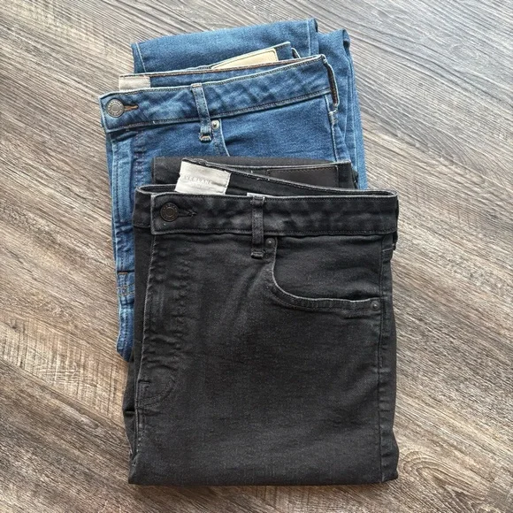 Everlane High Rise Curvy Skinny Jeans, black denim, size 33 crop - Picture 2 of 8